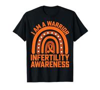 Rainbow I Am A Warrior Orange Ribbon Infertility Awareness T-Shirt