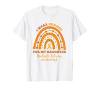 Rainbow I Wear Orange Daughter Multiple Sclerosis Awareness Value Graphic T-Shirt
