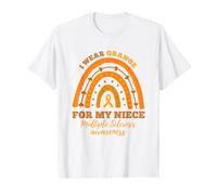 Rainbow I Wear Orange Niece Multiple Sclerosis Awareness Value Graphic T-Shirt