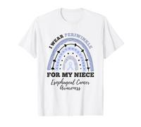 Rainbow I Wear Periwinkle Niece Esophageal Cancer Awareness Value Graphic T-Shirt