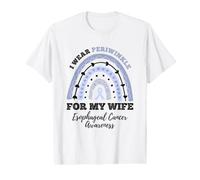 Rainbow I Wear Periwinkle Wife Esophageal Cancer Awareness Value Graphic T-Shirt