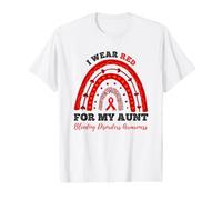 Rainbow I Wear Red for My Aunt Bleeding Disorders Awareness Value Graphic T-Shirt