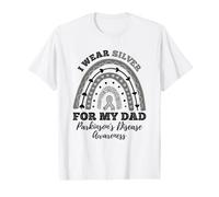 Rainbow I Wear Silver Dad Parkinson's Disease Awareness Value Graphic T-Shirt