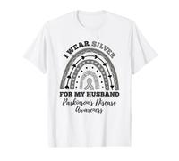 Rainbow I Wear Silver Husband Parkinson's Disease Awareness Value Graphic T-Shirt