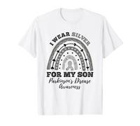 Rainbow I Wear Silver Son Parkinson's Disease Awareness Value Graphic T-Shirt