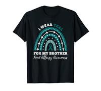 Rainbow I Wear Teal For My Brother Food Allergy Awareness T-Shirt