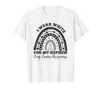 Rainbow I Wear White for My Nephew Lung Cancer Awareness Value Graphic T-Shirt, Men, White, S