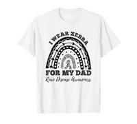 Rainbow I Wear Zebra for My Dad Rare Disease Awareness Value Graphic T-Shirt