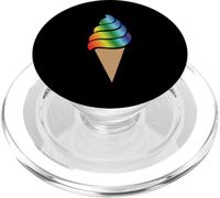 Rainbow Ice Cream Cone Frozen Yogurt LGBTQ Pride Ice Cream PopSockets PopGrip for MagSafe