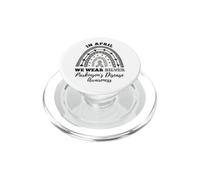 Rainbow In April We Wear Silver Parkinsons Disease Awareness PopSockets PopGrip for MagSafe