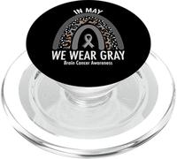 Rainbow In May We Wear Gray Brain Cancer Awareness Month PopSockets PopGrip for MagSafe