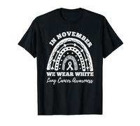 Rainbow in November We Wear White Lung Cancer Awareness Value Graphic T-Shirt