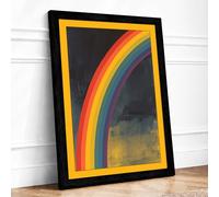 Rainbow in Shadows Modern Framed Wall Art Print A2 (59.4×42cm) Black, Wall Decor for Living Room, Bedroom, Office & Home, Ready to Hang, Art Gift