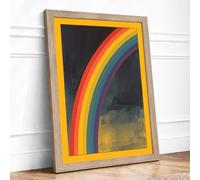 Rainbow in Shadows Modern Framed Wall Art Print A2 (59.4×42cm) Oak, Wall Decor for Living Room, Bedroom, Office & Home, Ready to Hang, Art Gift
