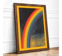 Rainbow in Shadows Modern Framed Wall Art Print A3 (42×29.7cm) Walnut, Wall Decor for Living Room, Bedroom, Office & Home, Ready to Hang, Art Gift