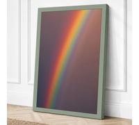 Rainbow in Storm Minimalist Canvas Wall Art Print 24x16 Inch