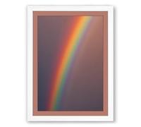 Rainbow in Storm Minimalist Framed Wall Art Print A4 (29.7×21cm) White, Wall Decor for Living Room, Bedroom, Office & Home, Ready to Hang, Art Gift
