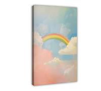 Rainbow in The Clouds Canvas Poster Bedroom Decor Landscape Office Room Decor Gift 20x30inch(50x75cm)