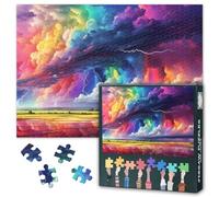 Rainbow in the Sky 1000 Piece Puzzles for Adults, Fantasy Landscape with Rainbow and Clouds Jigsaw Puzzles, Impossible Challenging Jigsaw Puzzles for Adults, 19.5 x 27.5 Inch