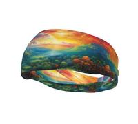 Rainbow in the Woods. Sweat Band Headband for Men Women - Athletic Stretchable Breathable for Running Gym Tennis Yoga & All Sports