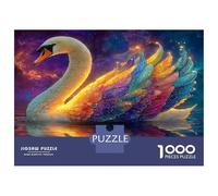 Rainbow Inferno Swan 1000pcs Jigsaw Puzzle Fiery Vibrant - Heavy-Duty Jigsaw Cardboard & Puzzle for The Whole Family 70x50cm/1000pcs Difficult 1000 Piece Puzzle