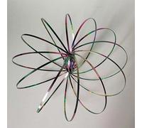 Rainbow Infinity Arm Spring Slinky Juggle Dance 3D Magic Flow Ring Stainless Steel Hand Fidget Spinner Interactive Kinetic Decompression Toys for Kids Adults