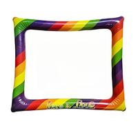 Rainbow Inflatable Photo Booth Prop - Giant Gay Pride LGBTQ Picture Frame, Blow Up Party Selfie Frame for Pride Day, Kids Rainbow Decorations Accessories