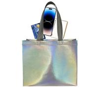 Rainbow Iridescent Bag - Colorful Thoughtful Gift Tote Handbag with Sturdy Handle | Lightweight Storage Ideal Event at, Big, Se référer à la description