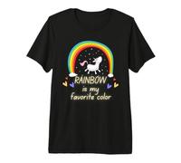 Rainbow is My Favorite Color, Dancing Unicorn in Pink Premium T-Shirt