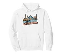 Rainbow Istanbul Skyline Watercolor Design Pullover Hoodie