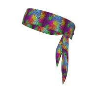 Rainbow Jaguar Skin, Head Tie, Sports Headband Tie Back, Multi Sweatband for Men Women