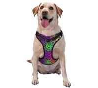 Rainbow Jaguar Skin,Pet Harness,Adjustable Reflective Dog Harness,Pet Leash Vest,L