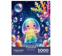 Rainbow Jellyfish Jigsaw Puzzles for Adults Puzzles 1000 Jigsaws Impossible Puzzle Home Decoration Gifts 52x38cm/1000pcs