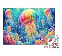 Rainbow Jellyfish Puzzle Dynamic Cosmic Abstract Art 1000Pc Fun And Challenging Family Game Educational Game Challenge 38x26cm/1000pcs