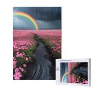 Rainbow Jigsaw Puzzles for Adults 500, Flower Large Wooden Puzzles for Adults, Funny/Difficult/Impossible/Challenging Decompression Games, As a Birthday for Women and Men 2T-1476