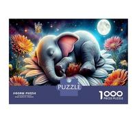 Rainbow Jungle 1000Pieces JigsawPuzzlesElephants Flower Garden ForAdults Challenging Brainteasing Age12+byth EducationalGame Uncover The Puzzle 38x26cm/1000pcs