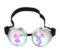 Rainbow Kaleidoscope Goggles Silver PC Frame Steampunk Rave Accessory