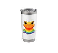 Rainbow Kawaii Tree Frog Cute Sitting Frog Art Stainless Steel Insulated Tumbler
