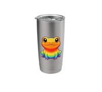 Rainbow Kawaii Tree Frog Cute Sitting Frog Art Stainless Steel Insulated Tumbler