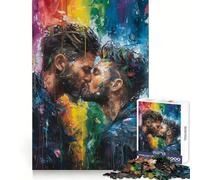 Rainbow Kiss 1000 Piece Jigsaws for Adults Puzzle Mind Exercise Toy Family Bond Precision Cut Creative Gift (50x75cm)