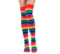 Rainbow Knee High Socks for Women - Funky Long Socks, Odd and Funny Accessories, Over The Knee Gifts