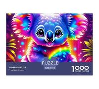 Rainbow Koala Jigsaw Puzzle 1000 Pieces Adults Challenging Brain Teaser Relaxation Decorative Board 70x50cm/1000pcs