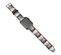 Rainbow Lake Swan Printed Band Replacement Watch Strap | PU Leather Wristband Compatible for Apple Watch