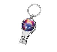 Rainbow Lake Swans Nail Clipper Portable Metal Fingernail and Toenail Clippers Cutters with Bottle Opener Keychain