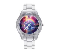 Rainbow Lake Swans Vintage Wrist Watches Men's Classic Business Watch Casual Stainless Steel Band for Boyfriend Father