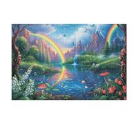 Rainbow Lake View 1000 Piece Count Premium Jigsaw Puzzle For Adults Teens 14+ Concentration Training Indoor Game Family Game Night Creativity Gift Giving 1000 PCS/75x50cm
