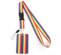 Rainbow Lanyard - Rainbow Pride Lanyard, Pride Lanyards for Adults Kids, Id Card Work Cards Credit Cards Holder, LGBT Lanyard, Neck Lanyard for Keys, LGBT Gifts for Women Man (Chroma)