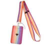Rainbow Lanyard - Rainbow Pride Lanyard, Pride Lanyards for Adults Kids, Id Card Work Cards Credit Cards Holder, LGBT Lanyard, Neck Lanyard for Keys, LGBT Gifts for Women Man (Light Color)