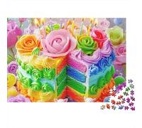 Rainbow Layer Cake 1000 Piece Jigsaw Puzzle Paper for Adults Birthday Party Scene Puzzle Game for Family Relaxation Gift 70x50cm/1000pcs