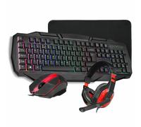 Rainbow LED Gaming Keyboard And Mouse Headphones Headset Pad Set For PC Laptop